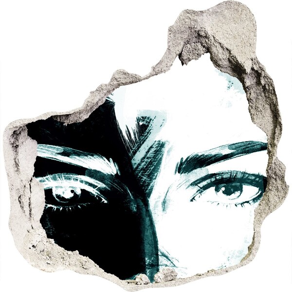 Hole wall sticker Eyes in concrete