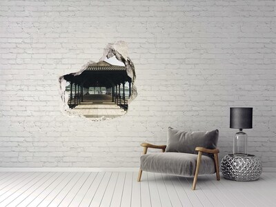 Hole wall sticker View of the pier over the water