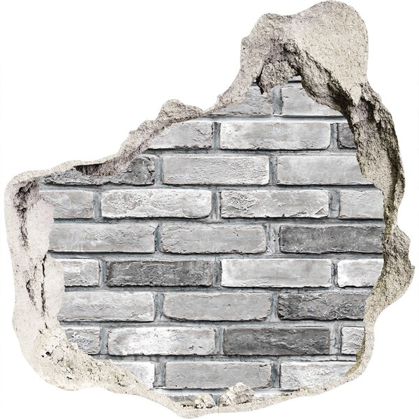 3D wall hole Damaged brick wall