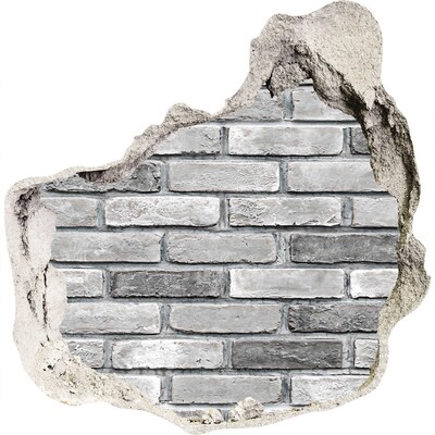 3D wall hole Damaged brick wall
