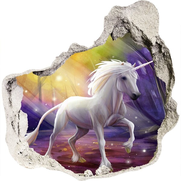 Hole wall sticker Unicorn in the Enchanted Forest
