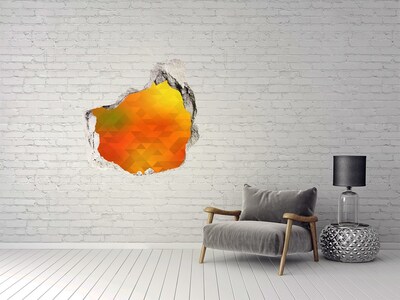 3D wall hole wallpaper A fiery crack in the wall