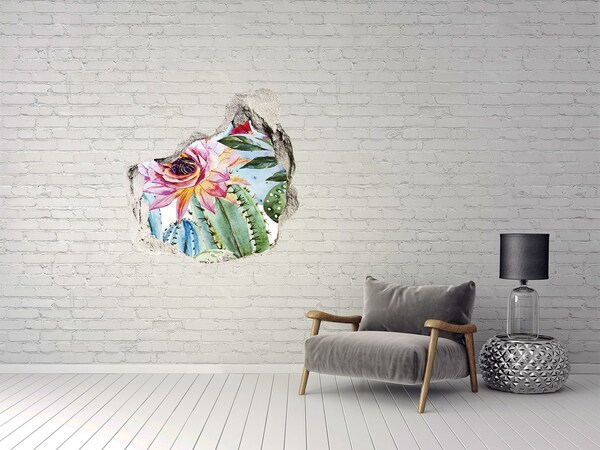 3D wall hole A floral oasis among the cacti
