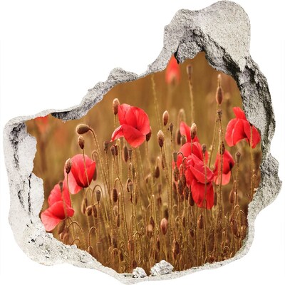 Hole in the wall sticker Flowers among the ruined wall