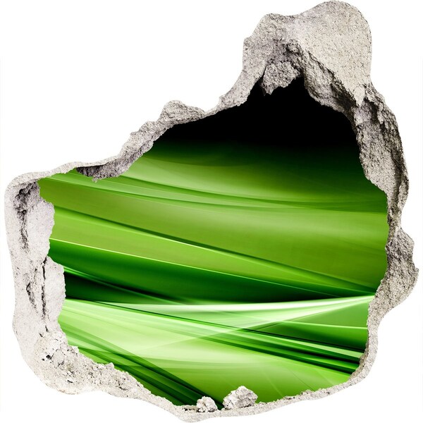 Hole wall sticker Green waves