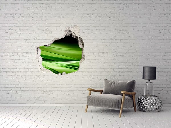 Hole wall sticker Green waves