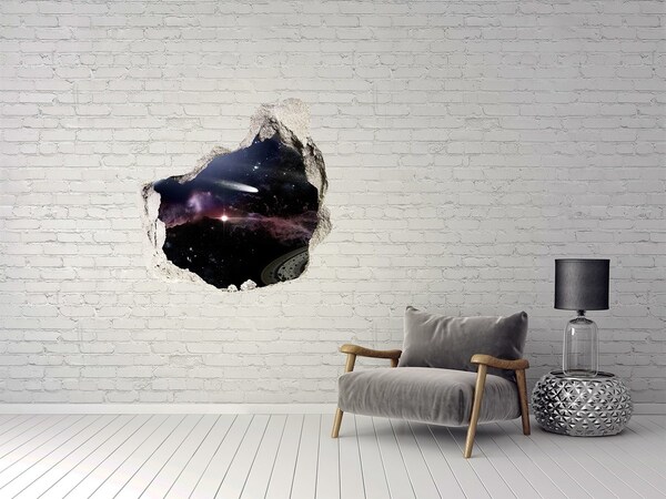 Hole in the wall decal The cosmic space beyond the hole