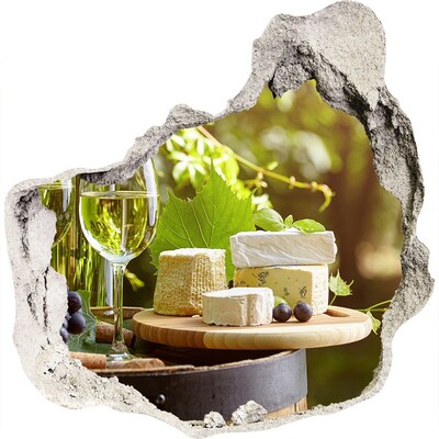 Hole in the wall sticker Cheese pleasures in the sun