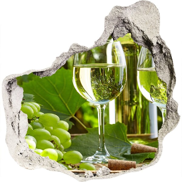 Hole in the wall decal White wine and fruit