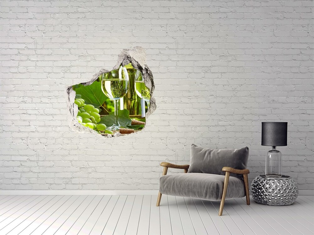 Hole in the wall decal White wine and fruit