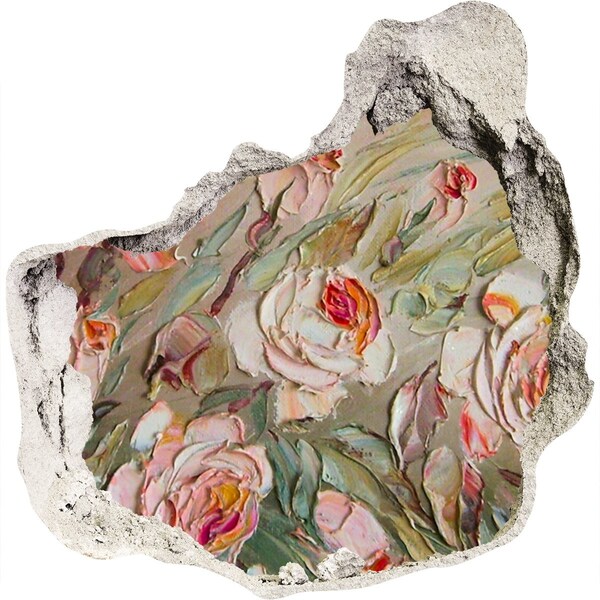 Hole in the wall decal A flower garden in a ruined wall