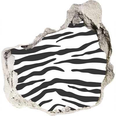 3D wall hole wallpaper Zebra background