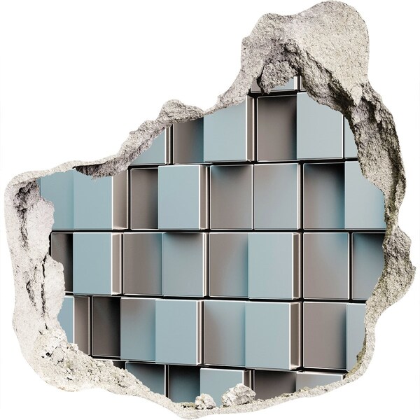 Hole wall sticker Cube wall