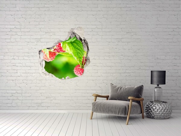 Hole in the wall decal Raspberries in the garden