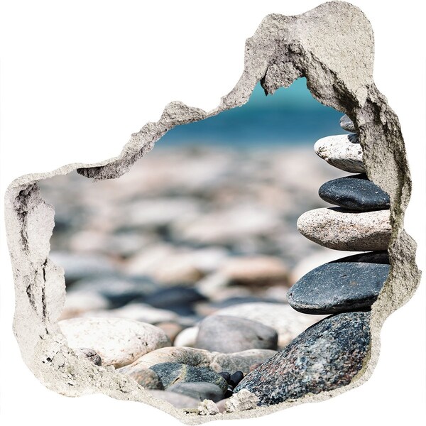 3D wall hole Stones on the beach