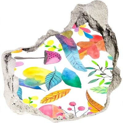 Hole wall sticker Flower Mural Through a Hole in the Wall