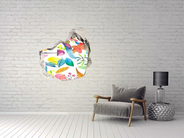 Hole wall sticker Floral pattern