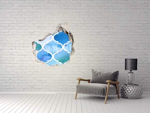 3D wall hole Moroccan background