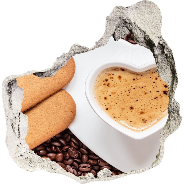 Hole wall sticker Coffee with cookies