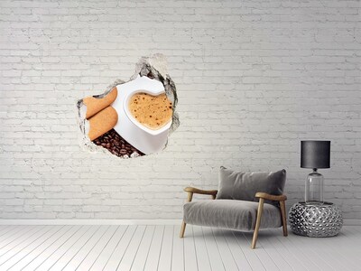 Hole wall sticker Coffee with cookies