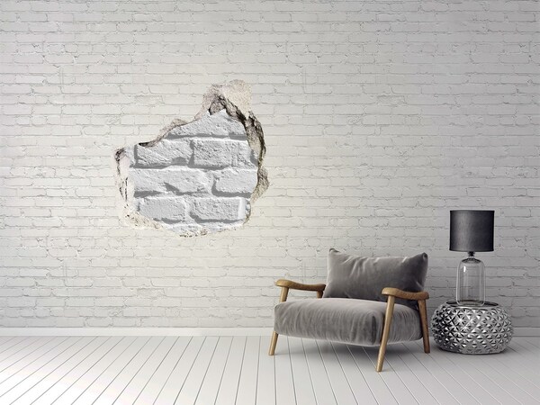 3D wall hole A ruined brick wall