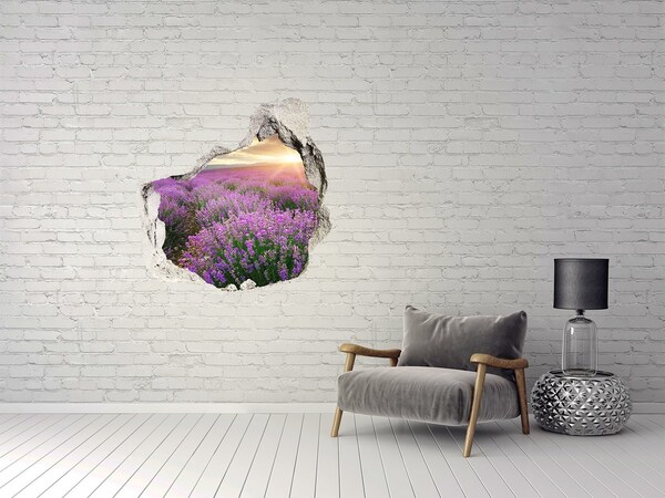 Hole wall sticker Lavender field at sunrise