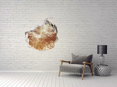 3D wall hole wallpaper Forest