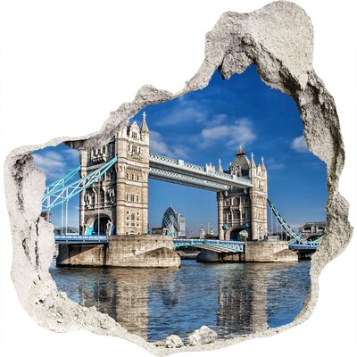 Hole wall sticker Tower Bridge in London