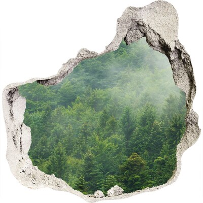 3D wall hole wallpaper Green Forest in a Hole in the Wall