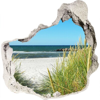 Hole wall sticker A charming beach with a view of the sea