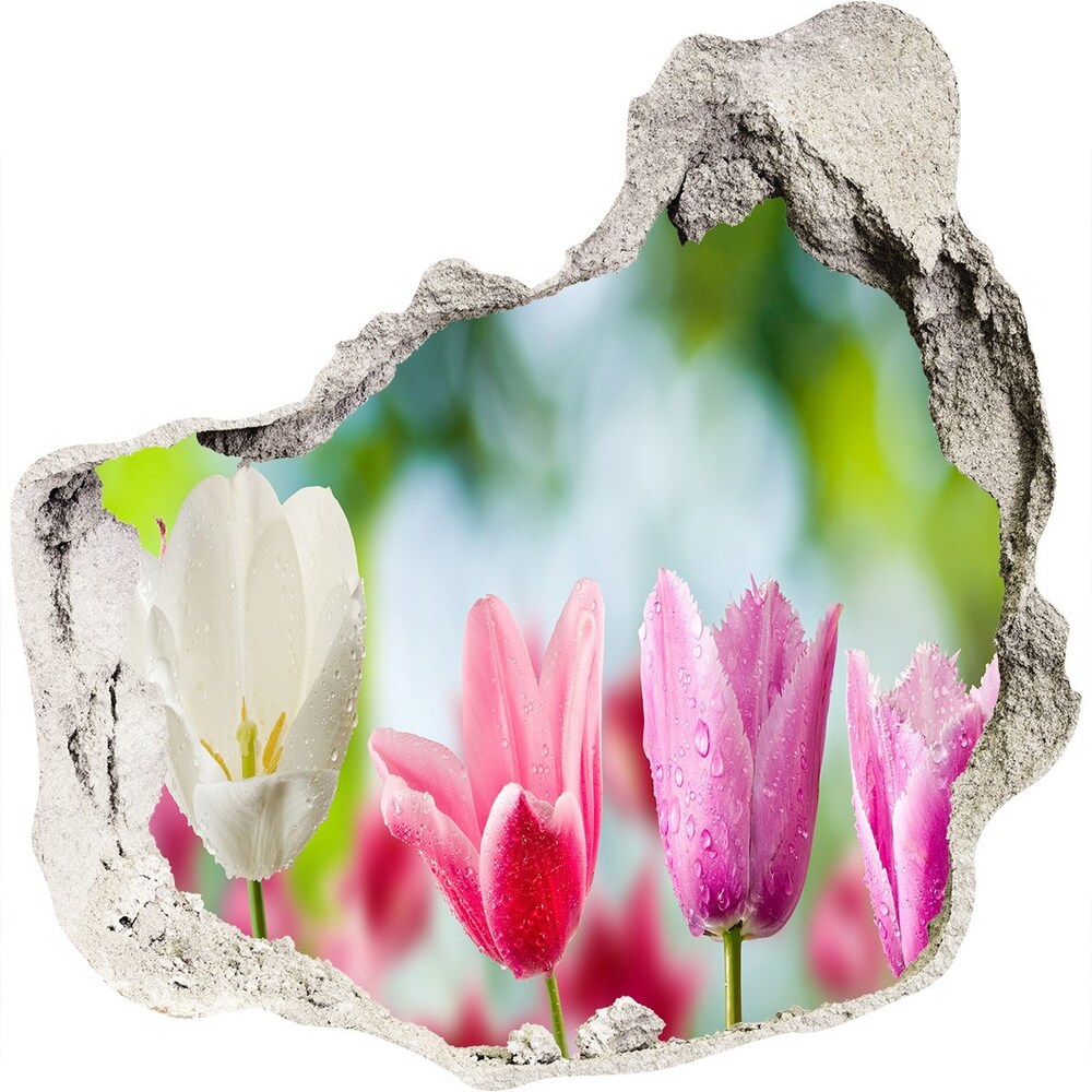 Hole wall sticker Tulips