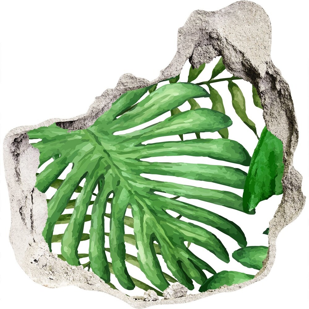 Hole in the wall decal Tropical leaves