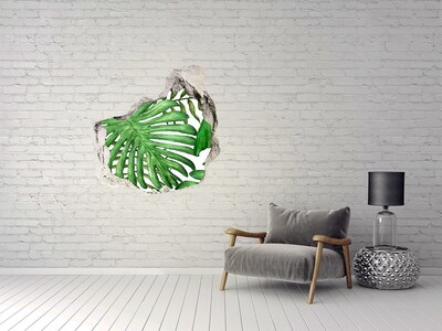 Hole in the wall decal Green jungle behind the wall