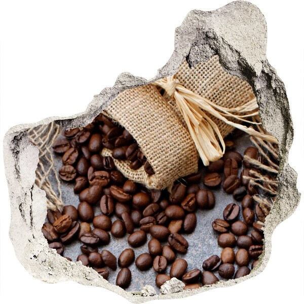 Hole in the wall sticker Coffee in a ruined wall