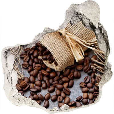 Hole in the wall sticker Coffee in a ruined wall