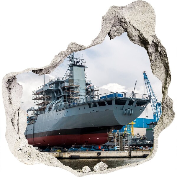 Hole in the wall sticker A ship in the shipyard