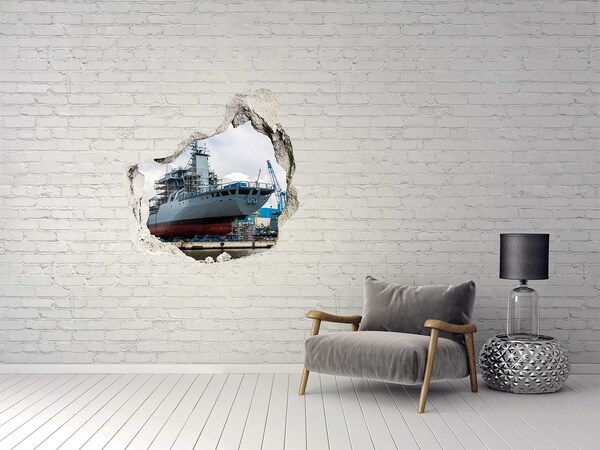 Hole in the wall sticker A ship in the shipyard