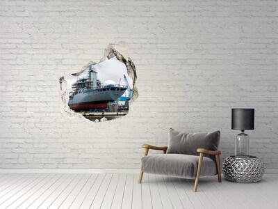Hole in the wall sticker A ship in the shipyard