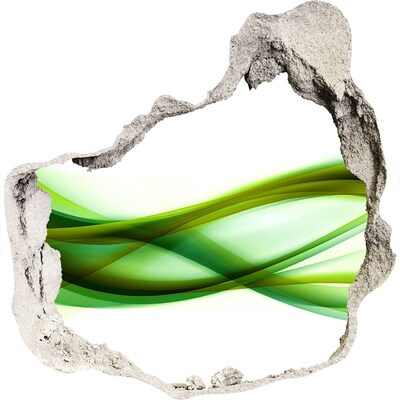 Hole in the wall sticker Green wave in the hole in the wall
