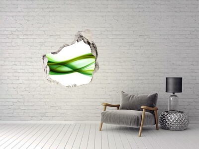 Hole in the wall sticker Green wave in the hole in the wall