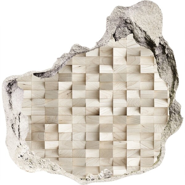 Hole in the wall decal Wooden cubes