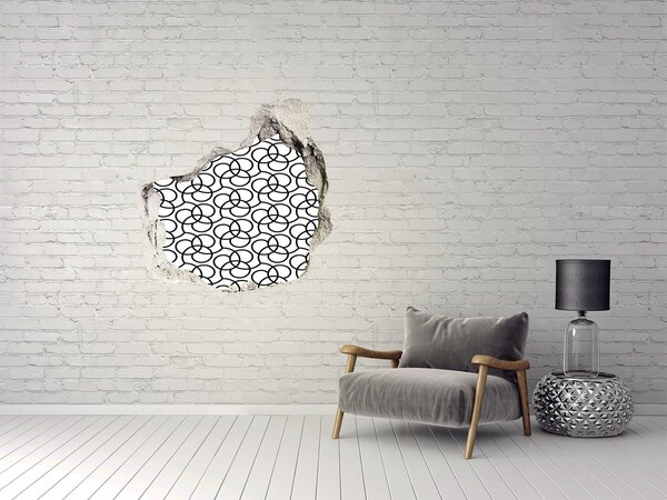 Hole in the wall decal Geometric background