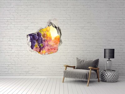 Hole in the wall decal Grape paradise in the morning