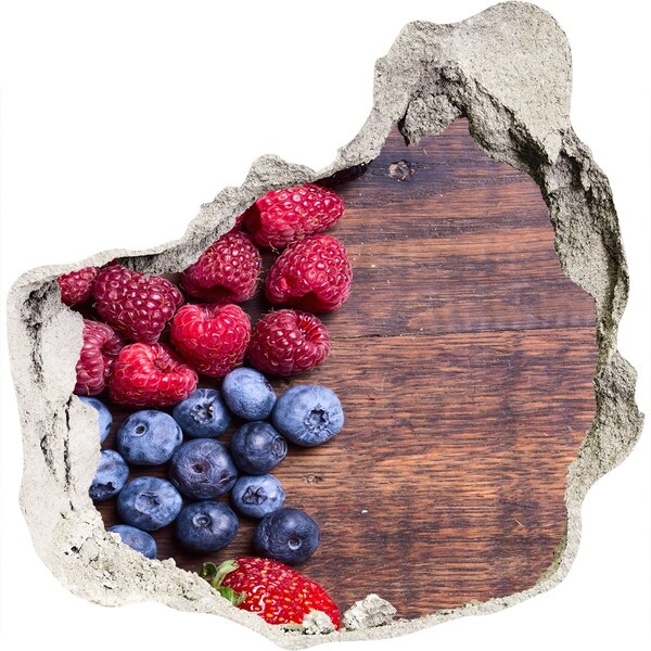 3D wall hole wallpaper A fruit paradise in a ruined wall