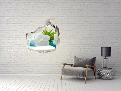 Hole in the wall decal White spa flowers