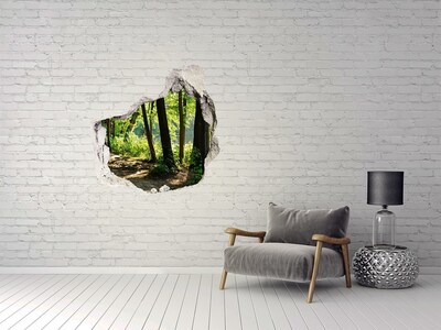 Hole in the wall sticker Green forest by the river