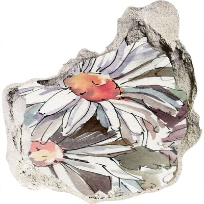 Hole wall sticker Chamomile sticker