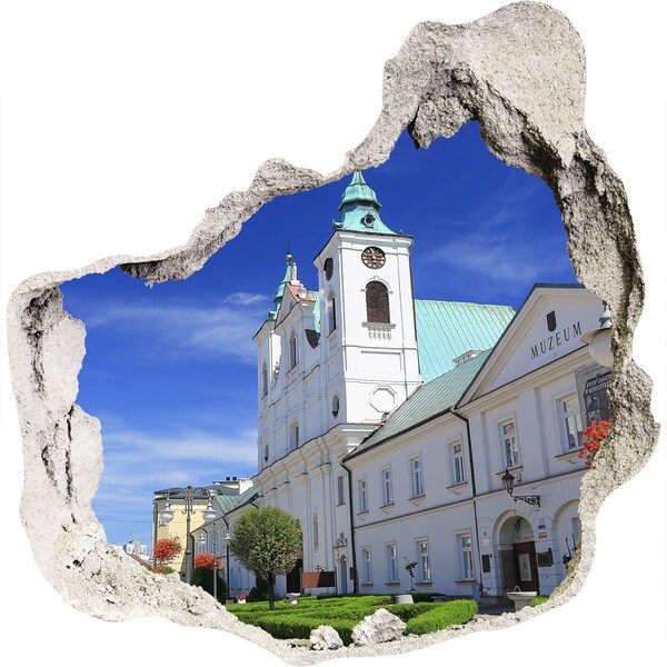 3D wall hole Historic Church in the City