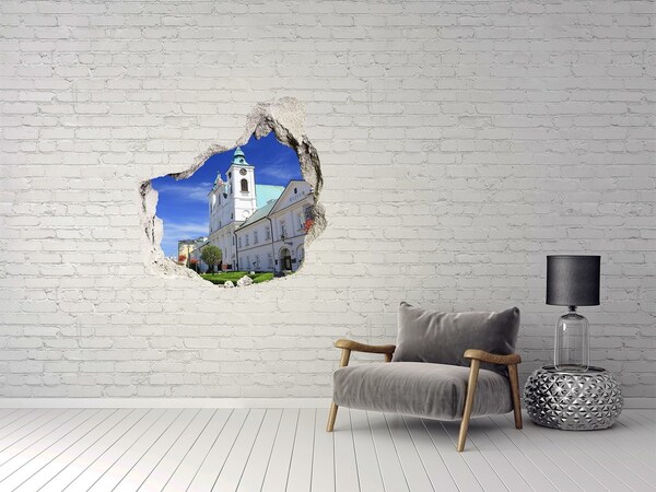 3D wall hole Historic Church in the City