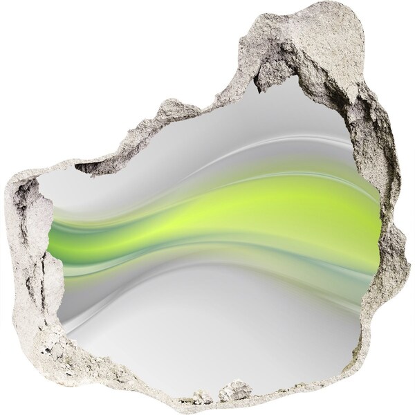 Hole wall sticker Green wave in a concrete hole